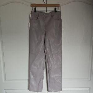 Wilfred Purple Straight Leg Faux Leather Pants